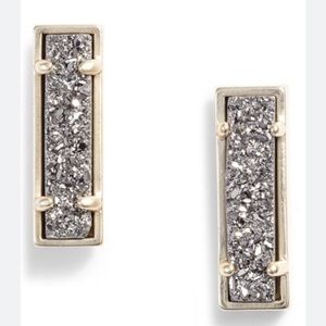 NWT! Kendra Scott Lady Stud Earrings in Platinum Drusy